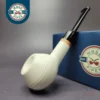 MBSD Meerschaum Deluxe Smooth Bullcap Block Meerschaum Pipe, Briar-Mortise, New