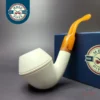 MBSD Meerschaum Deluxe Smooth Rhodesian Block Meerschaum Pipe, Briar-Mortise, New