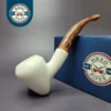 MBSD Meerschaum Deluxe Smooth Acorn Block Meerschaum Pipe, Briar-Mortise, New, 9mm