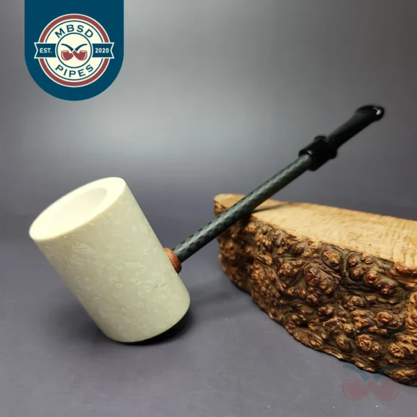 MBSD Meerschaum Deluxe Poker Translucent Block Meerschaum Pipe, New