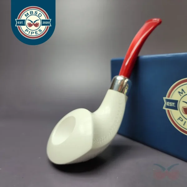 MBSD Meerschaum Silver Lattice Whale Block Meerschaum Pipe, New