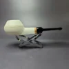 MBSD Meerschaum Deluxe Smooth Bullcap Block Meerschaum Pipe, Briar-Mortise, New - Image 2