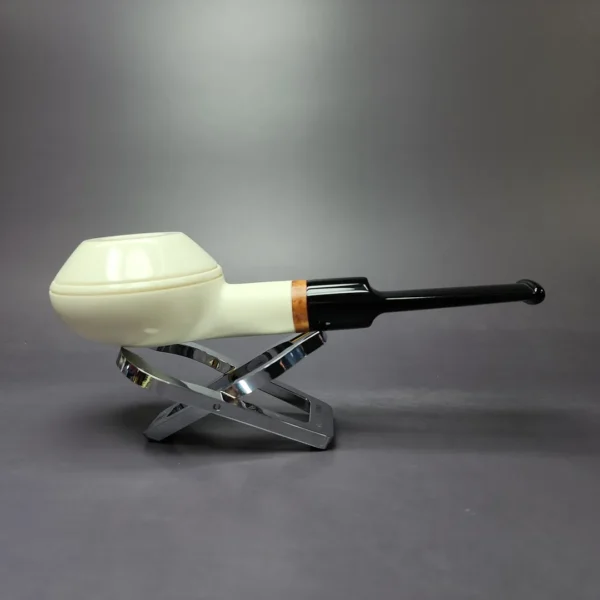 MBSD Meerschaum Deluxe Bullcap Block Meerschaum Pipe, Briar-Mortise, New - Image 2