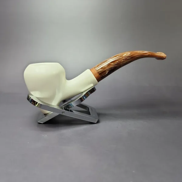 MBSD Meerschaum Deluxe Smooth Acorn Block Meerschaum Pipe, Briar-Mortise, New, 9mm - Image 2