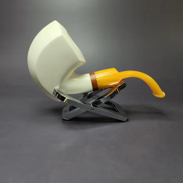 MBSD Meerschaum Deluxe Panel Pickaxe Block Meerschaum Pipe, Briar-Mortise, New - Image 2