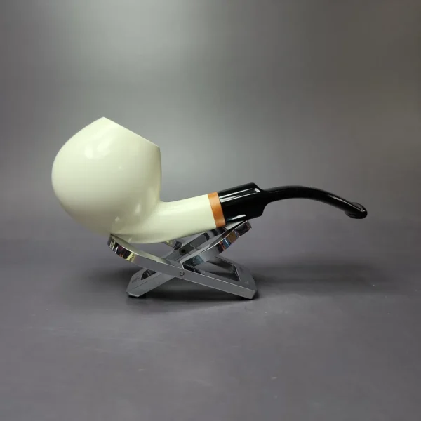 MBSD Meerschaum Deluxe Smooth Egg Block Meerschaum Pipe, Briar-Mortise, New - Image 2
