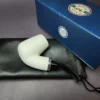 MBSD Meerschaum Silver Rusticated Rev Calabash Brandy Block Meerschaum Pipe, New - Image 2