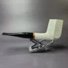 MBSD Meerschaum Deluxe XL Rustic Panel Block Meerschaum Pipe, Briar-Mortise, New - Image 3
