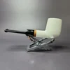MBSD Meerschaum Deluxe Smooth Saddle Billiard Block Meerschaum Pipe, Briar-Mortise, New - Image 3