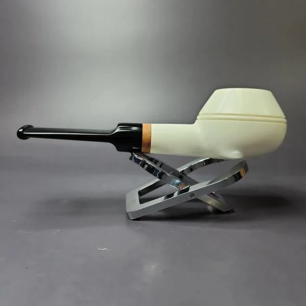 MBSD Meerschaum Deluxe Smooth Bullcap Block Meerschaum Pipe, Briar-Mortise, New - Image 3