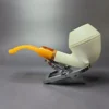 MBSD Meerschaum Deluxe Smooth Rhodesian Block Meerschaum Pipe, Briar-Mortise, New - Image 3