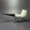 MBSD Meerschaum Deluxe Rustic Brandy Block Meerschaum Pipe, Briar-Mortise, New - Image 3