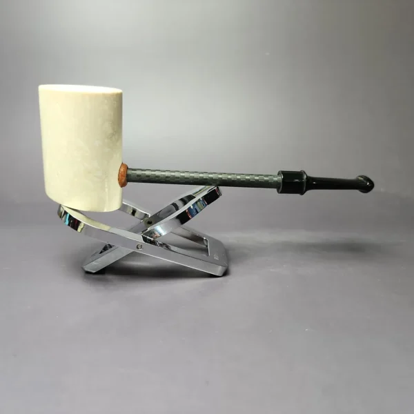 MBSD Meerschaum Deluxe Poker Translucent Block Meerschaum Pipe, New - Image 4