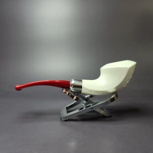 MBSD Meerschaum Silver Lattice Whale Block Meerschaum Pipe, New - Image 4