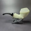 MBSD Meerschaum Silver Reverse Calabash Rhodesian Block Meerschaum Pipe, New - Image 4