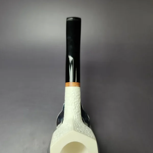 MBSD Meerschaum Deluxe XL Rustic Panel Block Meerschaum Pipe, Briar-Mortise, New - Image 5