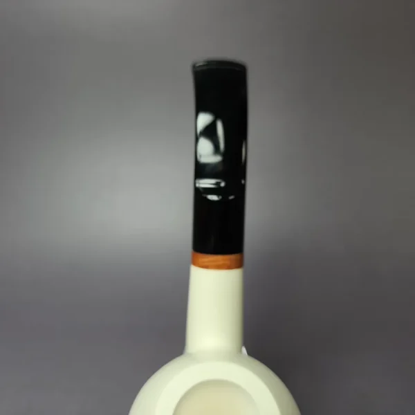 MBSD Meerschaum Deluxe Smooth Egg Block Meerschaum Pipe, Briar-Mortise, New - Image 6