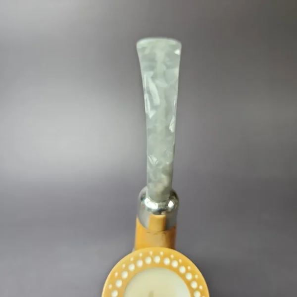 MBSD Meerschaum Silver Lattice Carved Oom Paul Block Meerschaum Pipe, New - Image 7