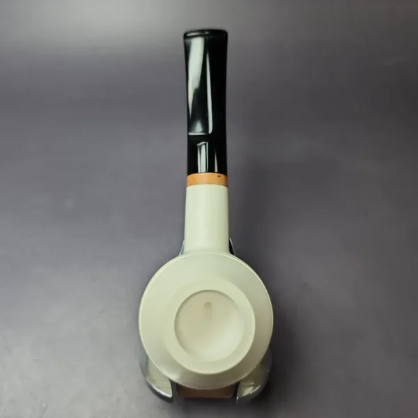 MBSD Meerschaum Deluxe Smooth Bullcap Block Meerschaum Pipe, Briar-Mortise, New - Image 7