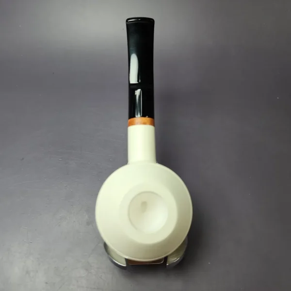 MBSD Meerschaum Deluxe Bullcap Block Meerschaum Pipe, Briar-Mortise, New - Image 7