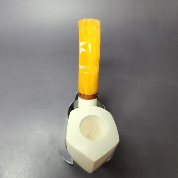 MBSD Meerschaum Deluxe Panel Pickaxe Block Meerschaum Pipe, Briar-Mortise, New - Image 7