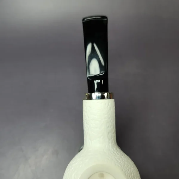 MBSD Meerschaum Silver Rustic Author Block Meerschaum Pipe, New - Image 7