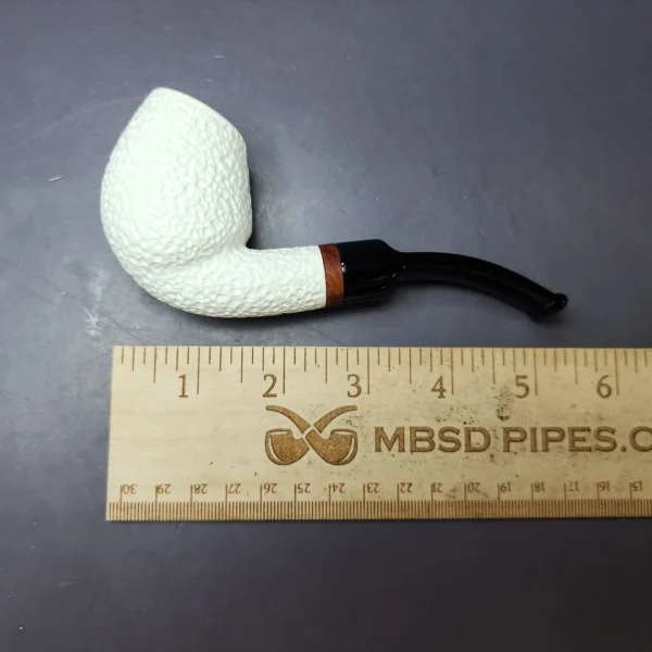 MBSD Meerschaum Deluxe Rusticated Egg Block Meerschaum Pipe, Briar-Mortise, New - Image 7