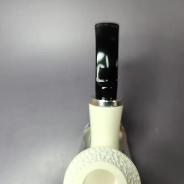MBSD Meerschaum Silver Reverse Calabash Rhodesian Block Meerschaum Pipe, New - Image 7