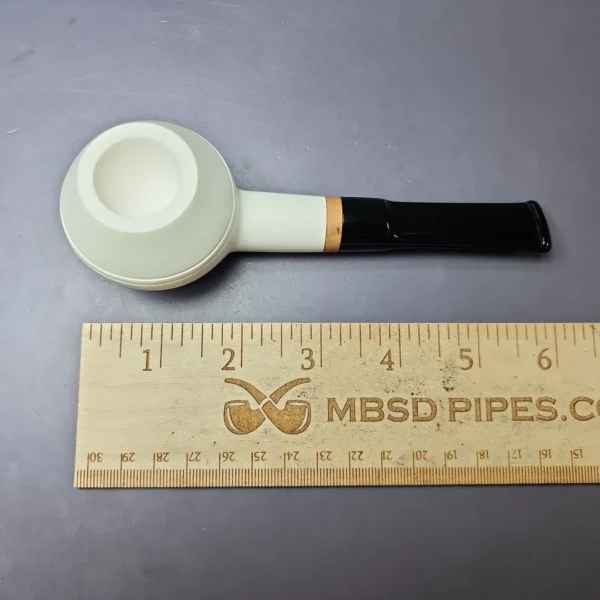 MBSD Meerschaum Deluxe Smooth Bullcap Block Meerschaum Pipe, Briar-Mortise, New - Image 8