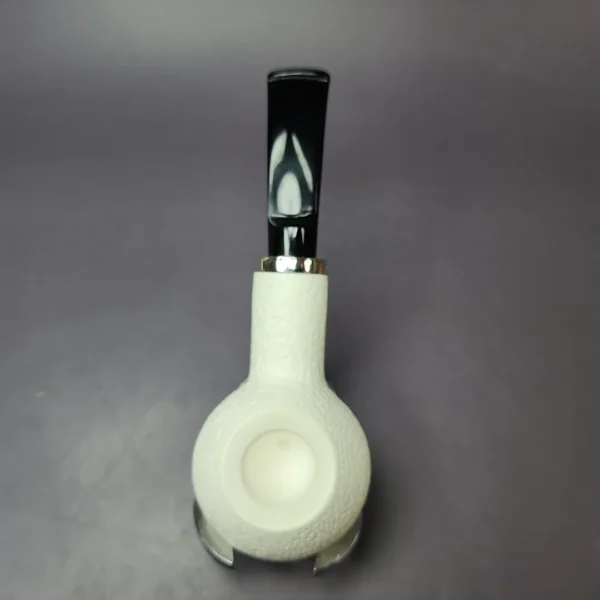 MBSD Meerschaum Silver Rustic Author Block Meerschaum Pipe, New - Image 8