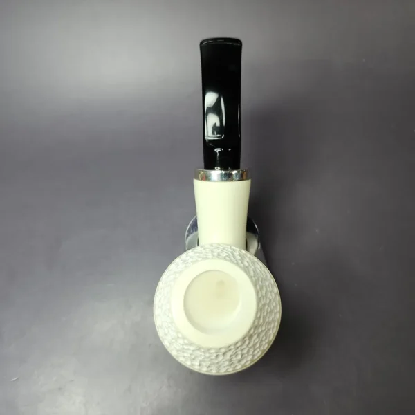 MBSD Meerschaum Silver Reverse Calabash Rhodesian Block Meerschaum Pipe, New - Image 8
