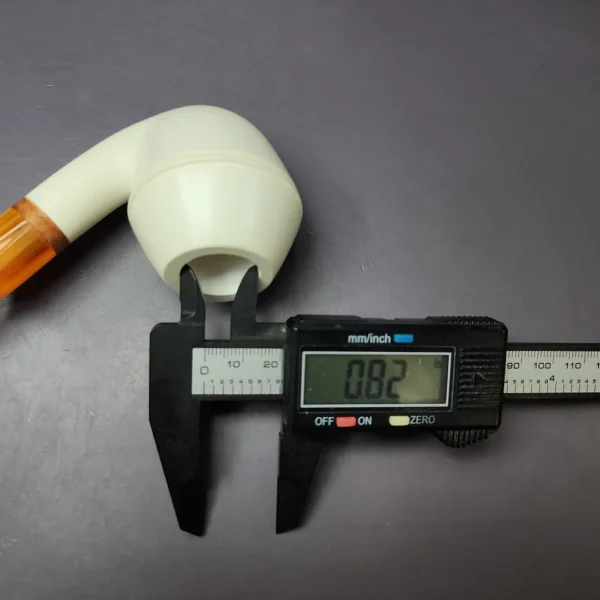 MBSD Meerschaum Deluxe Smooth Rhodesian Block Meerschaum Pipe, Briar-Mortise, New - Image 9