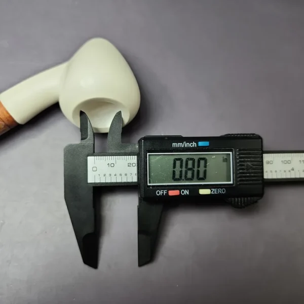 MBSD Meerschaum Deluxe Smooth Acorn Block Meerschaum Pipe, Briar-Mortise, New, 9mm - Image 9