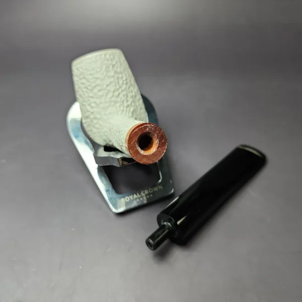 MBSD Meerschaum Deluxe Rustic Brandy Block Meerschaum Pipe, Briar-Mortise, New - Image 9