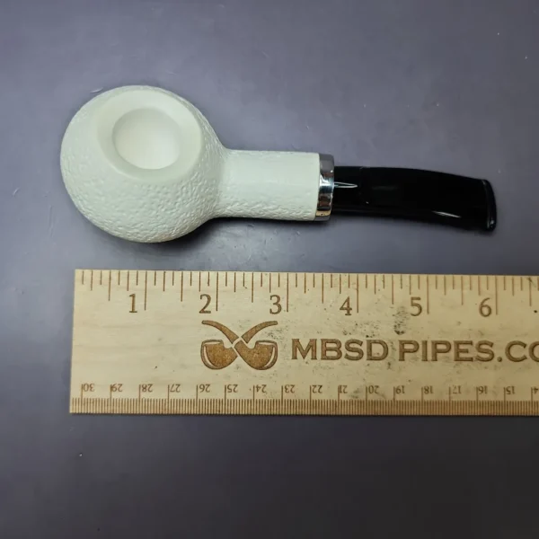 MBSD Meerschaum Silver Rustic Author Block Meerschaum Pipe, New - Image 9