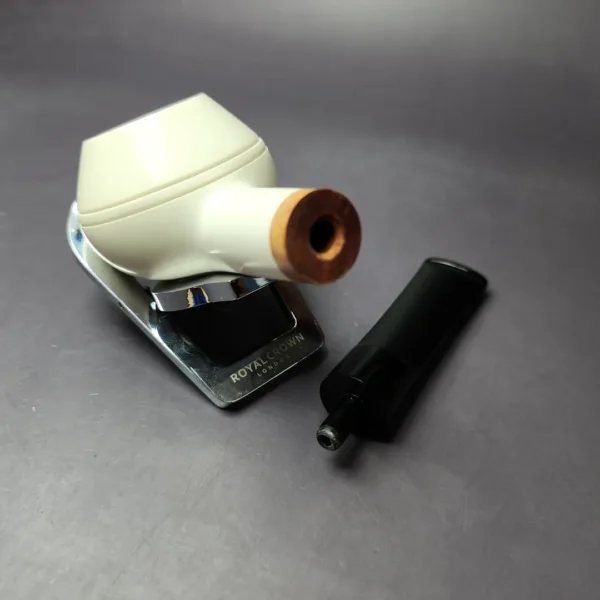 MBSD Meerschaum Deluxe Smooth Bullcap Block Meerschaum Pipe, Briar-Mortise, New - Image 10
