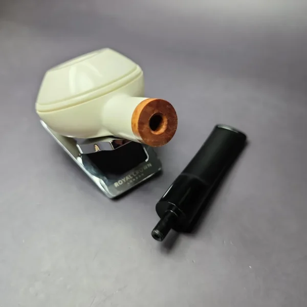 MBSD Meerschaum Deluxe Bullcap Block Meerschaum Pipe, Briar-Mortise, New - Image 10