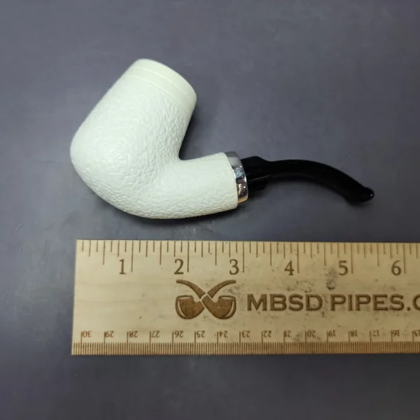 MBSD Meerschaum Silver Rusticated Rev Calabash Brandy Block Meerschaum Pipe, New - Image 10