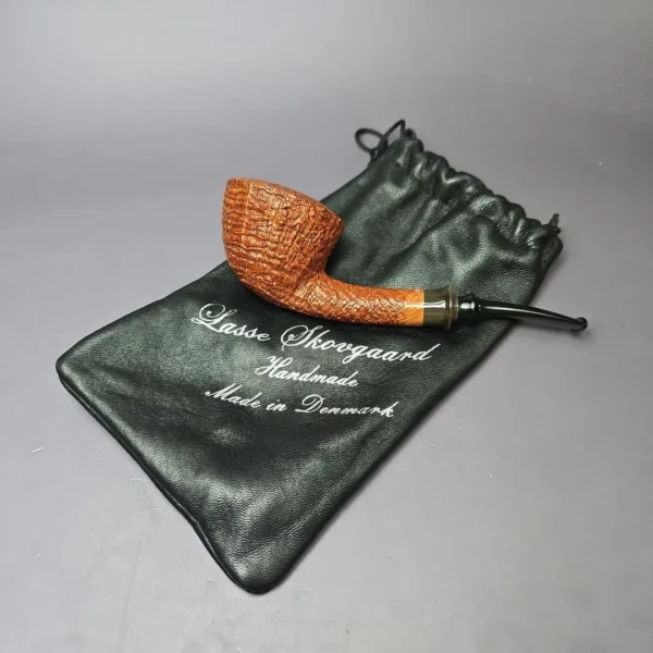 Lasse Skovgaard Sandblasted Dublin w/ Horn Estate Briar Pipe, Unsmoked - Image 2