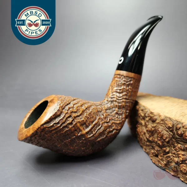 Il Ceppo Partially Sandblasted Horn Estate Briar Pipe, Italian Estates