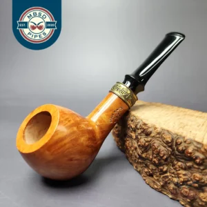 Mina Pipes Smooth Apple w/ Brass Estate Briar Pipe, Unsmoked