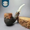 Nording C XL Partially Rusticated Bent Billiard w/ Silver Estate Briar Pipe, Unsmoked
