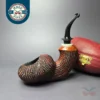 SU Pipes Denim Rusticated Mushroom w/ Ivorite & Case Handmade Briar Pipe, New