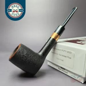 4th Generation Pipe of the Year 2023 by Bruno Nuttens Sandblasted Estate Briar Pipe, Unsmoked
