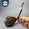 HS Studio Sandblasted Long Shank Blowfish w/ Boxwood Estate Briar Pipe, Unsmoked
