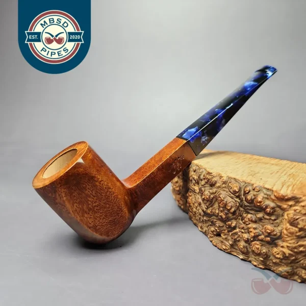 Mina Pipes Smooth Panel Billiard Estate Briar Pipe, Unsmoked