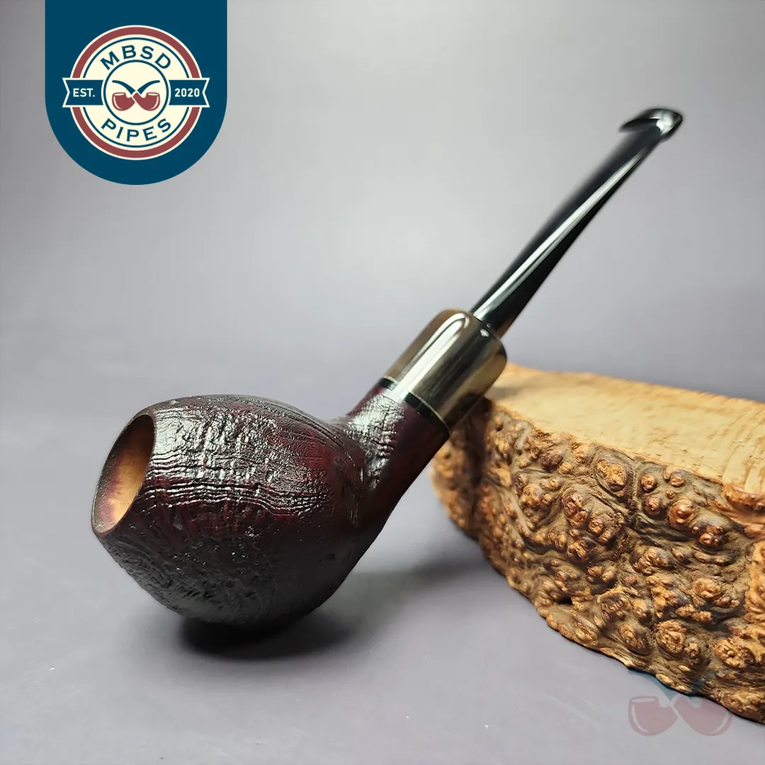 Mina Pipes Sandblasted Belge w/ Horn Estate Briar Pipe, Unsmoked