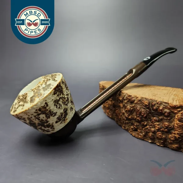 Falcon Extra with MBSD Meerschaum Rustic Dublin Block Meerschaum Bowl Pipe, New
