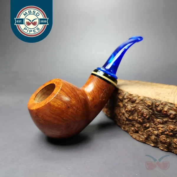 Mina Pipes Smooth Reverse Calabash Apple w/Boxwood Estate Briar Pipe, Unsmoked