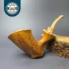 SU Pipes Golden Sandblasted Freehand Handmade Sandblasted Briar Pipe, New